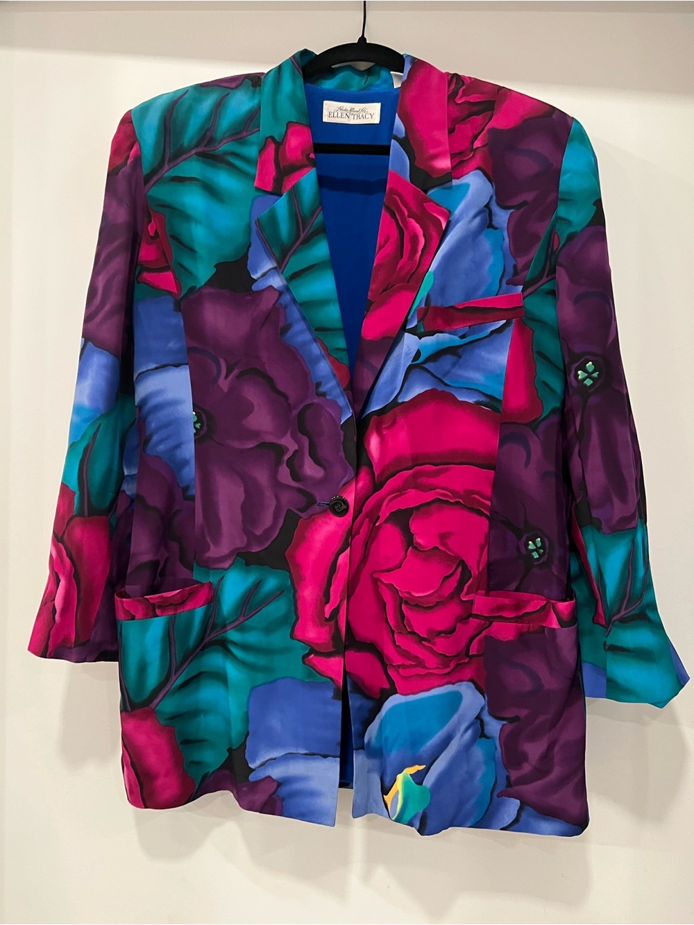 Ellen Tracy Vintage Women's Floral Silk Blazer